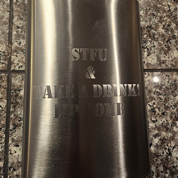 Lip Bomb Stainless steel "STFU and take a drink!" Flask - Picture 1 of 2